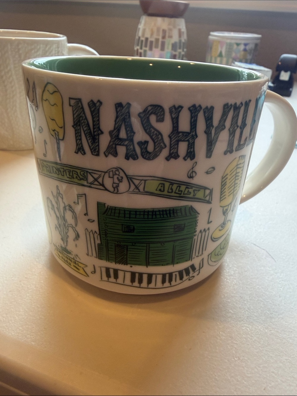 Starbucks Nashville Green Interior Ceramic Coffee Mug - Branded Souvenir